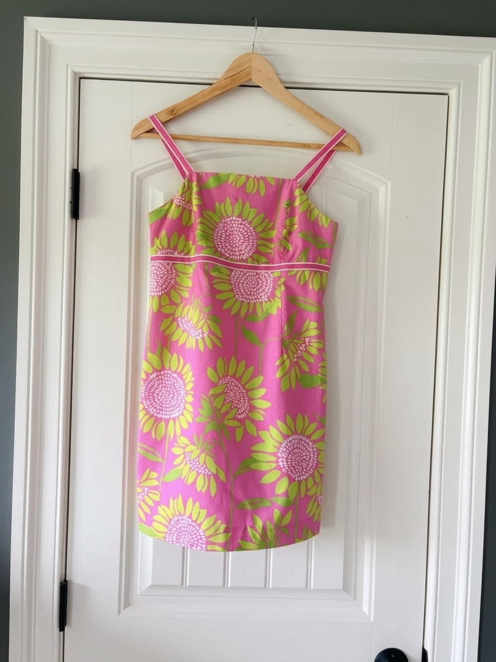 Lilly Pulitzer Pink and Lime Sunflower Shift Dress